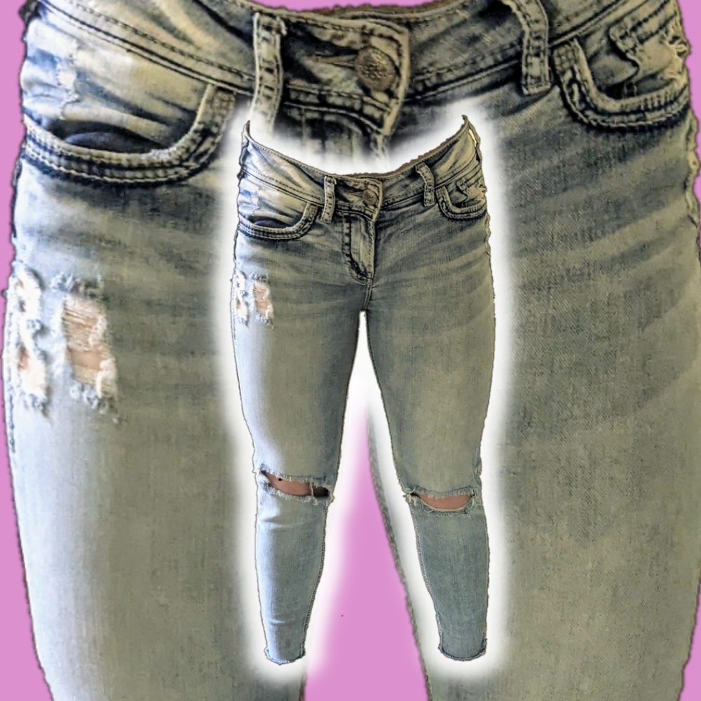 Super Stretch Silver Blue Jeans W28/L26